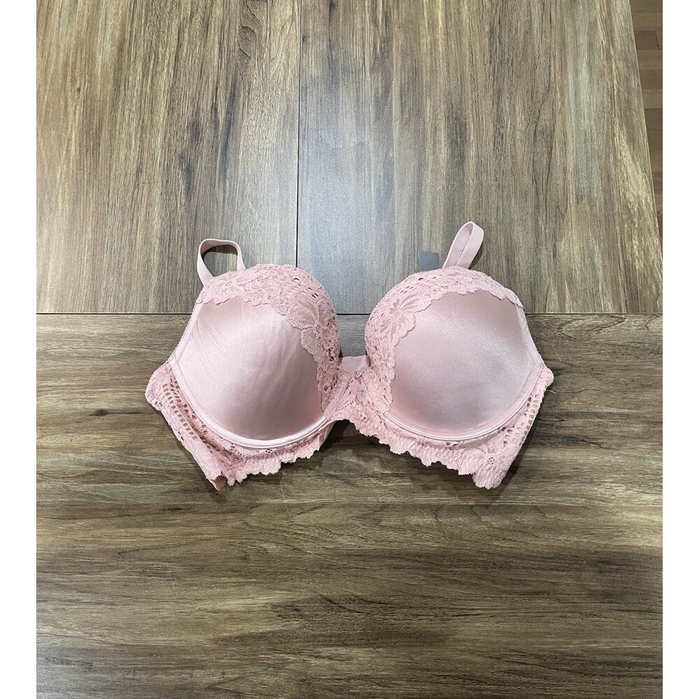 AERIE NWOT Day To Play Floral Lace Underwire Plunge Pink Bra Size 38DD Intimate